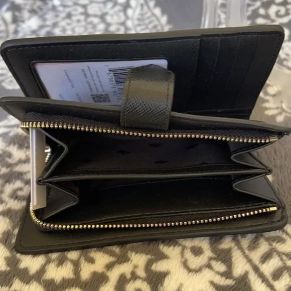 Kate Spade Staci Colorblock Medium Compact Bifold Wallet Warm Beige Multi - Picture 13 of 16